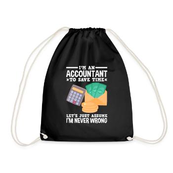 Funny Tax Advisor Accountant Gift - Drawstring Bag - black - Front