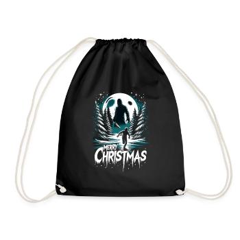 Merry Christmas Festive Slasher Candy Cane Menace - Turnbeutel - Schwarz - Vorne