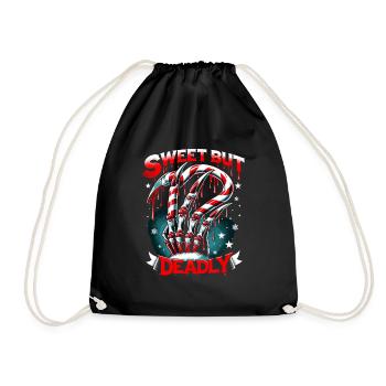 Griffes de canne en bonbon douces mais mortelles menaçantes - Sac de sport léger - noir - Devant