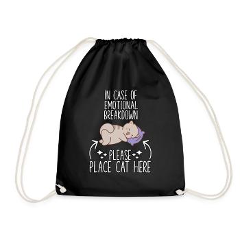 Katzen Fan Katzen kuscheln Motiv Katzenbesitzer - Turnbeutel - Schwarz - Vorne