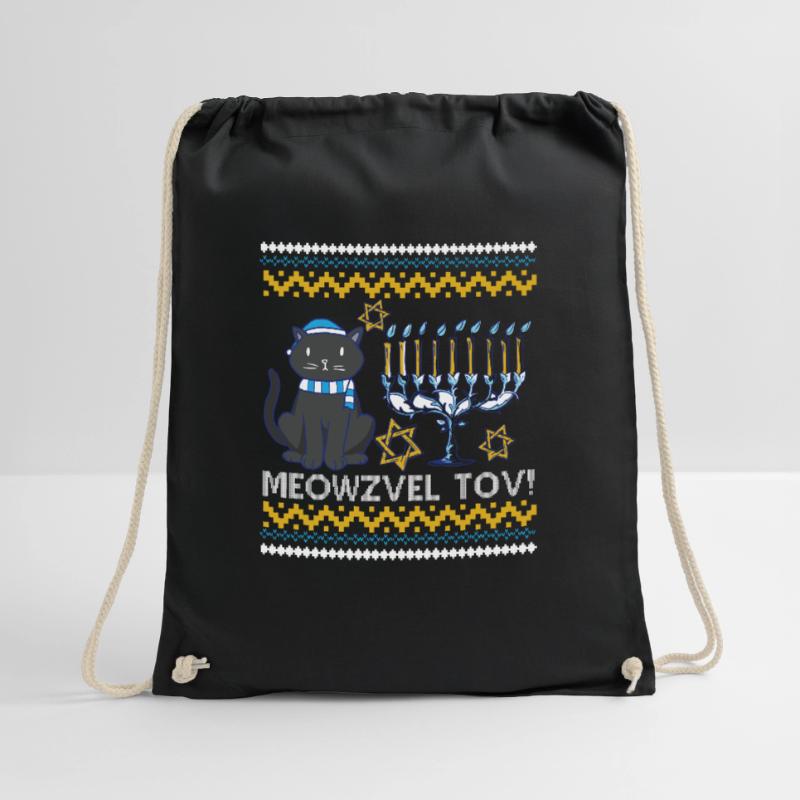 Meowzel Tov Hanoukka Ugly Noël Pull Chat Sac de sport léger