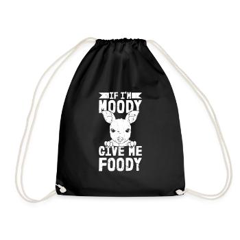 Kangaroo Funny If Im Moody Give Me Foody - Drawstring Bag - black - Front