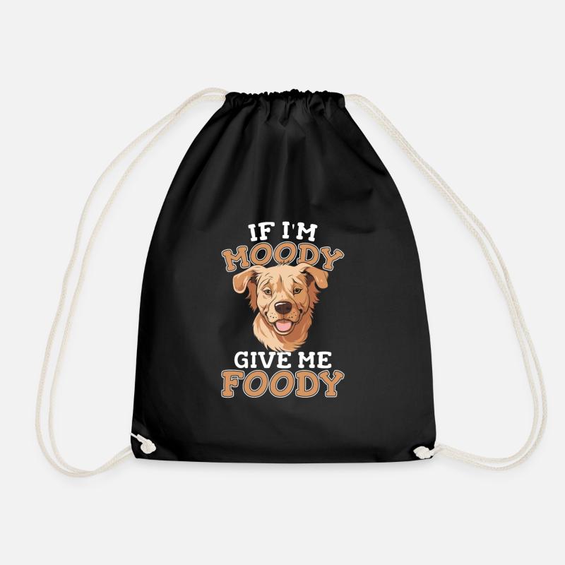 Golden Retriever Funny - Drawstring Bag - black