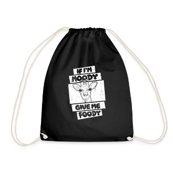 Girafe Drôle Si Je Suis De Mauvaise Humeur Donnez-Moi Gourmand - Sac de sport léger - noir - Devant