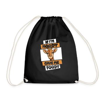 Girafe Drôle Si Dans Moody Donnez-moi Foody - Sac de sport léger - noir - Devant