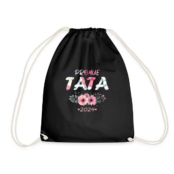Promue Tata 2024 French Pregnancy Announcement - Drawstring Bag - black - Front