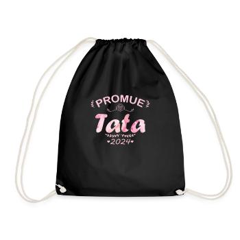 Promue Tata 2024 French Pregnancy Announcement - Drawstring Bag - black - Front