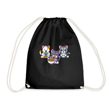 Chat Boba Thé Bubble Tea Gaming Gamer Ramen Anime - Sac de sport léger - noir - Devant