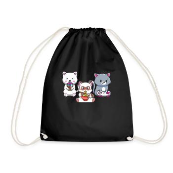 Chat Boba Thé Bubble Tea Gaming Gamer Ramen Anime - Sac de sport léger - noir - Devant