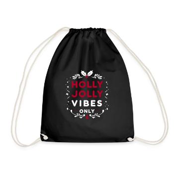 Holly Jolly Vibes Only - Drawstring Bag - black - Front