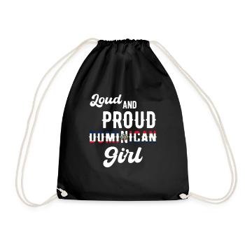 Loud Proud Dominican Girl Camiseta - Drawstring Bag - black - Front