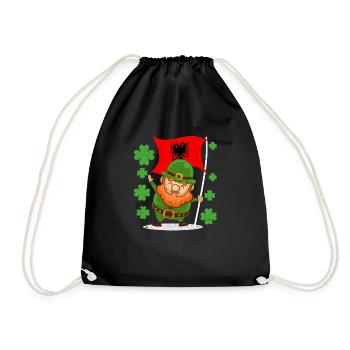 Albanische Flagge St. Patrick's Day Albanien - Turnbeutel - Schwarz - Vorne