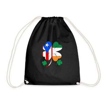 Drapeau portoricain irlandais trèfle d’Irlande - Sac de sport léger - noir - Devant