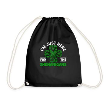 Je suis juste là pour le Shamrock des manigances - Sac de sport léger - noir - Devant