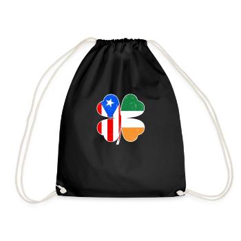 Drapeau portoricain irlandais trèfle d’Irlande - Sac de sport léger - noir - Devant