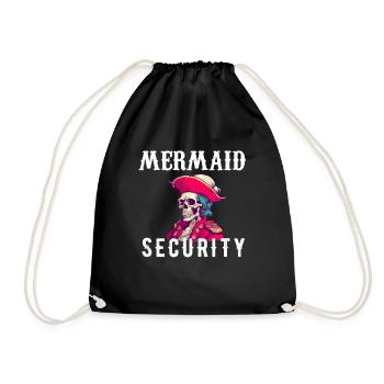 Mermaid Adult Matching Birthday Women Girl - Drawstring Bag - black - Front