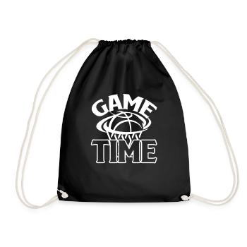 Basketball Basketball Game Time - Drawstring Bag - black - Front