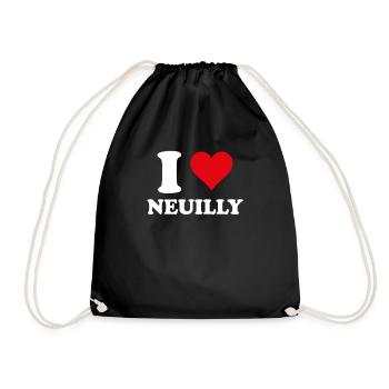 I Love Neuilly-sur-Seine Gift Tourism - Drawstring Bag - black - Front