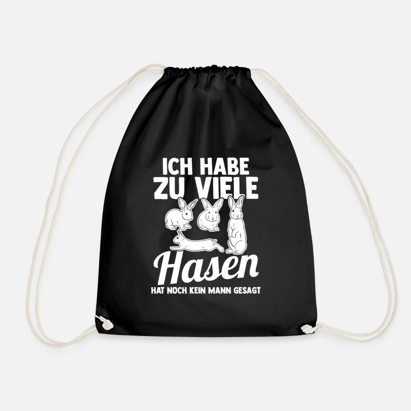 Kaninchen Hase - Turnbeutel - Schwarz