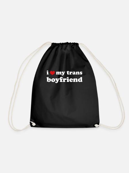 Ich liebe meinen Trans-Freund Transgender - Turnbeutel - Schwarz