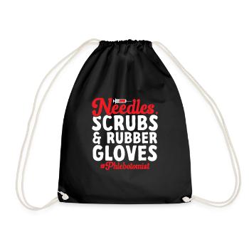 Phlebotomy Blood Draw Blood Nurse - Drawstring Bag - black - Front