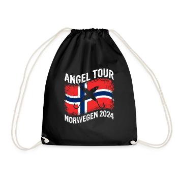 Angel Tour Norwegen 2024 Angelteam Karpfen Angelau - Turnbeutel - Schwarz - Vorne