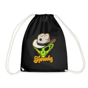 Howdy Alien Cowboy Space UFO Funny Western Rodeo - Turnbeutel - Schwarz - Vorne