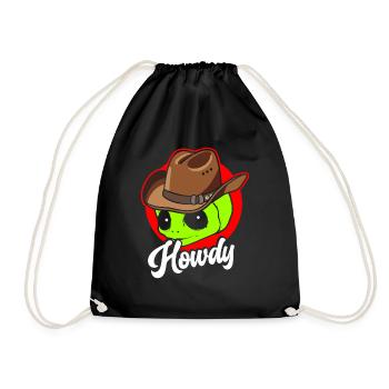 Howdy Alien Cowboy Space UFO Funny Western Rodeo - Turnbeutel - Schwarz - Vorne