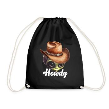 Howdy Alien Cowboy Space UFO Funny Western Rodeo - Turnbeutel - Schwarz - Vorne