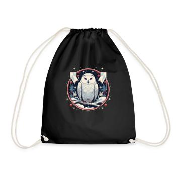 Harfang des neiges avec ornement de Noël - Sac de sport léger - noir - Devant