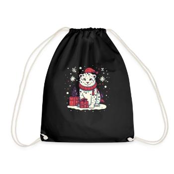 Léopard des neiges cadeaux de Noël, léopards d’amour - Sac de sport léger - noir - Devant