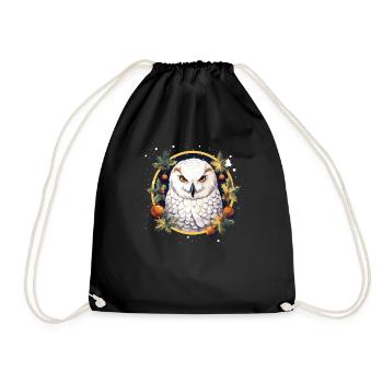 Harfang des neiges Noël ornement, aime les hiboux - Sac de sport léger - noir - Devant