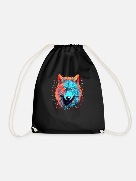 Loup avec des lumières de Noël, Love Wolfs - Sac de sport léger - noir