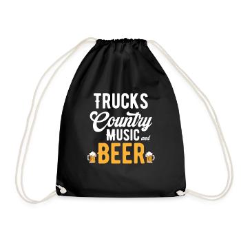 Trucks Country Musik Und Bier Klassisches - Turnbeutel - Schwarz - Vorne