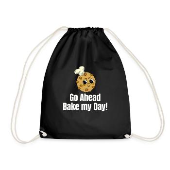 Go ahead, bake my day! Pastry Sweets - Drawstring Bag - black - Front