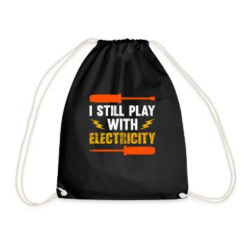Electrician Saying Electrician's Journeyman - Drawstring Bag - black - Front