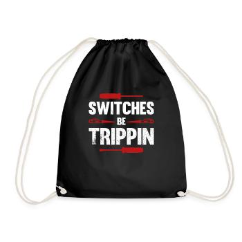 Electrician Saying Electrician's Journeyman - Drawstring Bag - black - Front