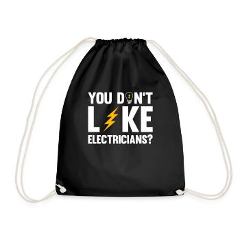 Electrician Saying Electrician's Journeyman - Drawstring Bag - black - Front