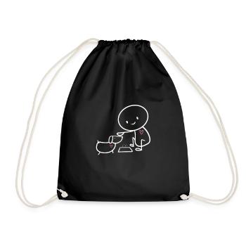 Cute dog owner gift for dog owners - Drawstring Bag - black - Front