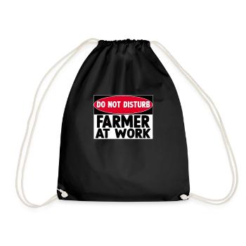 Farmer At Work Funny Farmer Farmer - Drawstring Bag - black - Front