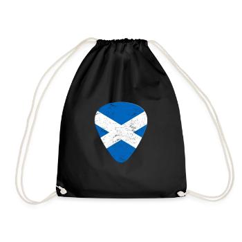 Scotland Flag Guitarist Pick Plectrum - Drawstring Bag - black - Front