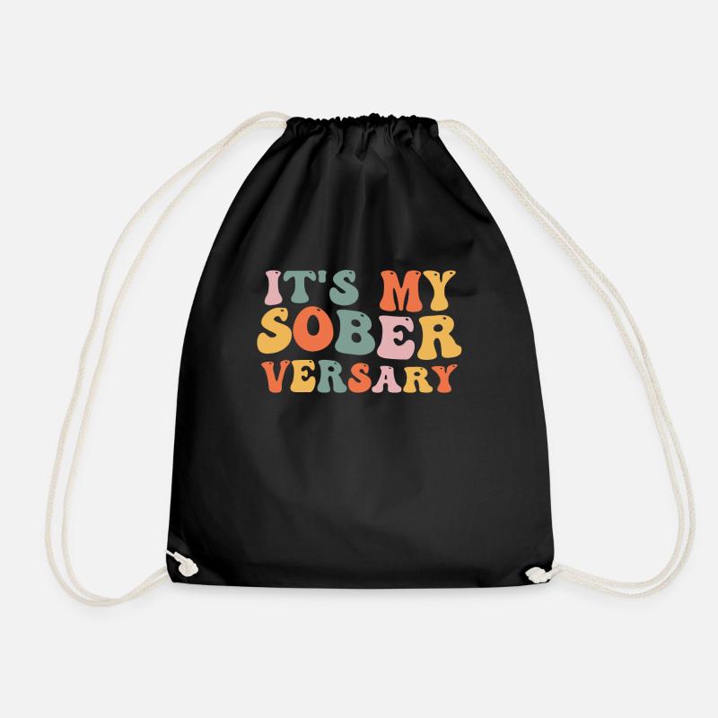 Femmes Sobriété Sobre Récupération Groovy Ondulé Rétro - Sac de sport léger - noir