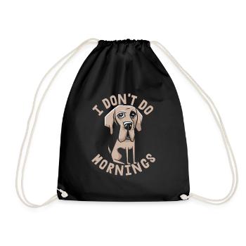 Dogue allemand Drôle Je ne fais pas de matins - Sac de sport léger - noir - Devant