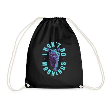 Sphynx Cat Drôle Je Ne Fais Pas De Matins - Sac de sport léger - noir - Devant