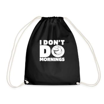 Shark Funny I Don't Do Mornings - Drawstring Bag - black - Front