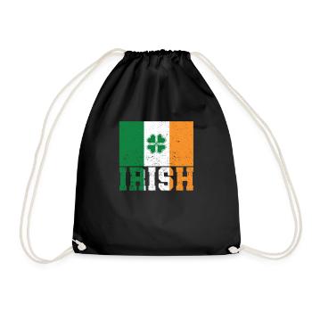 Patriotische irische Flagge Irland Kleeblatt - Turnbeutel - Schwarz - Vorne