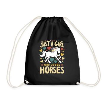 Cadeau d’amant de cheval juste une fille qui aime les chevaux - Sac de sport léger - noir - Devant