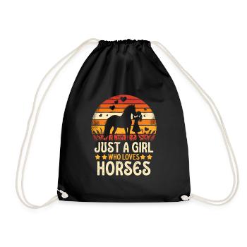 Cadeau d’amant de cheval juste une fille qui aime les chevaux - Sac de sport léger - noir - Devant