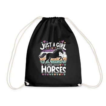 Cadeau d’amant de cheval juste une fille qui aime les chevaux - Sac de sport léger - noir - Devant