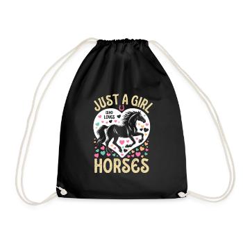 Cadeau d’amant de cheval juste une fille qui aime les chevaux - Sac de sport léger - noir - Devant